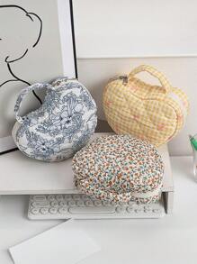 1 Stück Damen Handtasche für Make-up, ein blumenmusteriger, tragbarer, gesteppter Aufbewahrungsbeutel für Toilettenartikel und Kosmetik mit Nischenkonstruktion und großer Kapazität. Es hat einen einfachen, stilvollen und frischen Stil, was es zu einem Muss für die Reise und der perfekten Wahl für schöne Damen macht. Herbst Uni Essentials Reise Essentials Urlaubs Reise Tasche für Damen Make-up Organizer