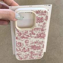 1pc TPU Material Elegant Pink Hot Air Balloon & Floral Pattern Full Screen Phone Case, Suitable For Appuomi Phones - White - View 5