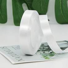 1 Roll 25 Yards White Christmas Satin Ribbon, Handmade Bow Craft, Wedding Christmas Decoration DIY, Card & Gift Wrapping