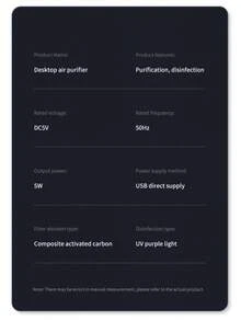 1 pièce Purificateur d'air alimenté par USB, convient pour le bureau, la maison, la chambre, l'appartement, le bureau, désodorise, portable, double usage en tant que lampe de bureau, cadeau idéal pour les amis et la famille - Blanc - Voir 12