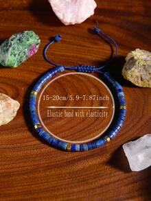 青金石编织串珠手链，增强记忆力、清晰度、专注力、缓解压力，适合男士和女士作为日常珠宝，是送给家人和朋友的完美礼物 - 藏蓝色 - 查看 5