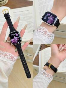 1 Stück weiches Lederarmband kompatibel mit Band für Frauen Sport, 38mm 40mm 41mm 42mm 44mm 45mm 46mm 49mm, Armband kompatibel mit Series 10/9/8/7/6/5/4/3/2/1 SE Ultra