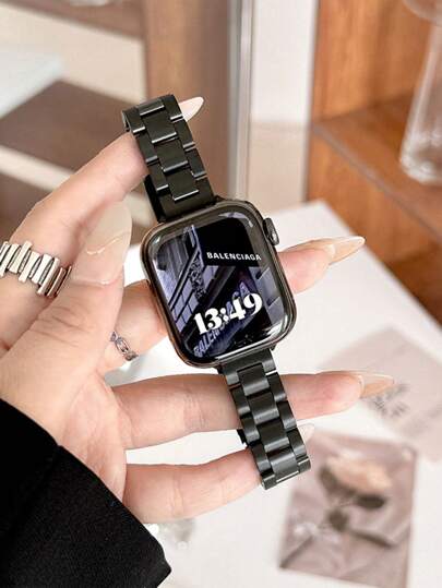 1pc Women's Adjustable Stainless Steel Watch Band, Suitable For Ultra3 2 1 SE S10 S9 S8 S7 S6 S5 S4 S3 S2 S1 Series Smartwatch, Young Fashion Unisex Replacement Watch Strap, 38mm 40mm 41mm 42mm 44mm 45mm 49mm 46mm (Watch Not Included)