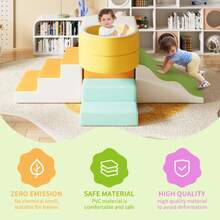 Soft Play Climbing For Toddlers, 8/10pcs Foam Climbing Blocks For Toddlers For Nursery, Living Room, Baby Climbing Blocks With Tunnel For Climb,Crawl And Slide - 橘色 - 查看 6