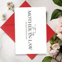 1pc Elegant Wedding Day Card For In-Laws, From Bride Or Groom's Mother/Father, Includes Envelope, Heartfelt Gift - Direct Expression Of Emotions, 5*7in - With Thick Envelope