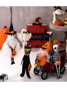 1 件万圣节装饰迷你挂饰黑猫小雕像南瓜派对酒店场景装饰道具，高品质娃娃，派对礼物，毕业礼物，开斋节礼物，手工艺术品，圣诞节礼物，复活节收藏娃娃