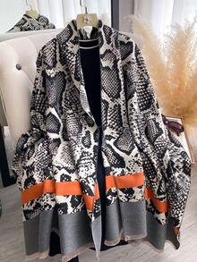 1 chiếc khăn choàng cổ Jacquard họa tiết da rắn thanh lịch cổ điển dành cho nữ, thích hợp cho phòng có máy lạnh, khăn quàng cổ đa năng thời trang cho mùa thu/đông cho trang phục - Nhiều màu - Xem 7
