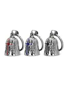 Easypie Selection Campana de motocicleta en forma de cruz - Para motociclistas, conductores y mascotas, colgante para conducir. Campana de buena suerte - A - Ver 1