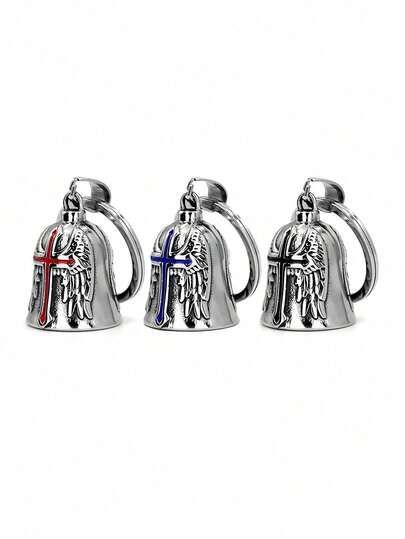 Easypie Selection 摩托车十字形铃铛 - 适用于摩托车手、骑手和宠物，驾驶吊坠。好运铃铛