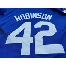 Jackie Robinson #42 Legend Men Blue Baseball Jersey,Exquisite Embroidery Vintage Sweatshirt, Professional Game Baseball Shirt - Blue - View 9