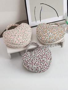 1 Stück Damen Handtasche für Make-up, ein blumenmusteriger, tragbarer, gesteppter Aufbewahrungsbeutel für Toilettenartikel und Kosmetik mit Nischenkonstruktion und großer Kapazität. Es hat einen einfachen, stilvollen und frischen Stil, was es zu einem Muss für die Reise und der perfekten Wahl für schöne Damen macht. Herbst Uni Essentials Reise Essentials Urlaubs Reise Tasche für Damen Make-up Organizer