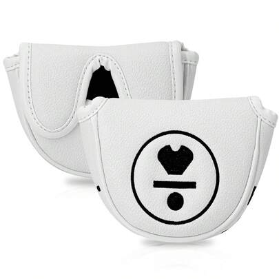 1 st. halvrund putterhuvudskydd med färgglatt utropstecken och dubbelöra - Snyggt golfklubbtillbehör | Perfekt för friluftsentusiaster, både män och kvinnor