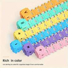 90pcs Number Blocks, 4.0cm Large Square Blocks, Building Toy Set, Children's Educational Puzzle - Promotes Fine Motor Skills And Sensory Development, Random Colors, Holiday Or Birthday Gift - Macaron Color - View 5