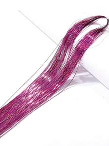 仙女闪光发片 全息闪光发片 耐热闪亮发丝亮片 圣诞新年派对 - 乾枯玫瑰色 - 查看 2