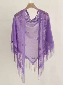 Lace Triangular Scarf, Cheongsam Shawl, Lightweight & Breathable Fashion Shawl - Multicolor - View 8