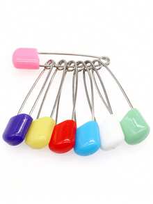 10/20/50pcs Plastic Head Safety Pins 2inch/5cm Safety Locking Baby Cloth Diaper Nappy Pins Buckles DIY Needle Pins Sewing Supplies, Random Colors