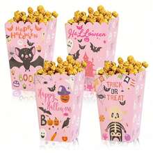 4pcs/8pcs/12pcs Kotak Kertas Permen Popcorn Motif Jejak Tangan Berdarah Horor Halloween, Untuk Pesta Tema Halloween, Kotak Kemasan DIY Popcorn dan Kentang Goreng - MultiWarna - View 11