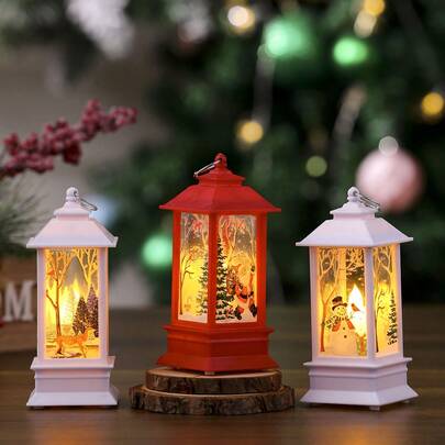 Christmas Party Decorations - Illuminated Handheld Santa Claus Figurine With LED Lights, Christmas Party Decor & Small Gift, Powered By 3 Button Cell Batteries