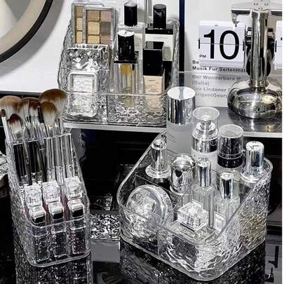1 hộp đựng điều khiển từ xa bằng acrylic, hộp đựng đồ để bàn trong suốt có nhiều ngăn, dùng cho bàn cà phê phòng khách, phòng ngủ, tủ đầu giường, hộp đựng khăn giấy, cọ trang điểm, phụ kiện trang điểm, nhựa dày bền