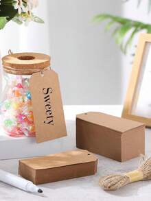 50 Stücke/200 Stücke Kraftpapier Geschenkanhänger mit Schnur 7*4cm Papppreis-Etiketten Namens-Etiketten Vintage Hochzeit Geburtstag Hängende braune Etiketten mit Hanfschnur Blanko Geschenkanhänger für Geschenkanhänger Cupcake-Topper Wunschbaum-Etiketten Kleidungsetiketten Hochzeit Namens-Etiketten
