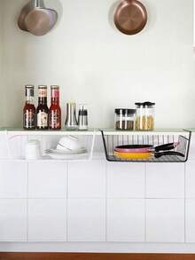 1 pièce Panier à fruits, panier à légumes, étagère de rangement pour table à manger, étagère à fruits pour plan de travail et montage mural, rangement pour collations, épices, panier de rangement multifonction pour pommes de terre et oignons pour la cuisine et le salon