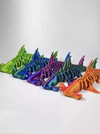 3D打印鲨鱼骨架钥匙扣，配珠链包挂饰 – 关节灵活，白色塑料袋挂饰，或任何场合的礼物 | 精致设计 | 精湛工艺，万圣节和圣诞节配饰，节日装饰，派对礼品，细节精美，时尚配饰，手工风格，耐用塑料，装饰吊坠，关节灵活，收藏之选，理想礼物