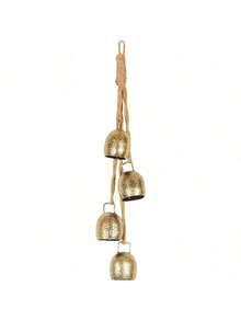 Decorative Bells, Christmas Decorative Bells, Metal Indoor And Outdoor Blessing Bells, 4-Piece Sets Of Harmony Bells, Vintage Handmade And Rustic Lucky Christmas Bells Hang On The String Home Decor Christmas Decorations Room Decor Winter Christmas Decorations Home Christmas Gifts Christmas Decor - Multicolor - View 8