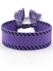 1 件定制姓名编织手链、带流苏的定制文字编织手镯、个性化流苏友谊手链、母亲节定制姓名手链、多色可选，适合婚礼、周年纪念、生日 - 全年可佩戴的礼物、周年纪念礼物、优雅配饰、优质工艺 - 彩色 - 查看 25