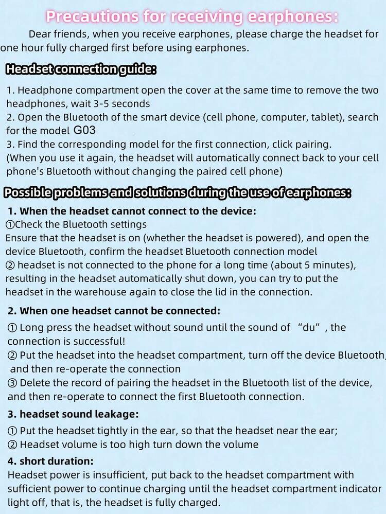 G03 Half In-Ear Wireless Earphones, 5.3, Sweat-Proof, Waterproof, Low Latency, Long Battery Life, Suitable For Office, Workout, Leisure, Gifts - Blue - View 9