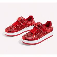 's Glitter Fashion Sneakers Girls Sparkly Tennis School Slip On Shoes Walking Casual Party Dress Shoes For Toddler Children
