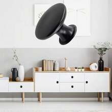 10pcs Flat Black Cabinet Knobs, Round Modern Black Drawer Pulls Hardware, For Kitchen Cabinets, Vanity, 30mm Diameter