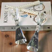 1 Stück Kristallglas Kerzenhalter Set, luxuriöse dekorative transparente Kerzenhalter, geeignet für Hochzeitsempfänge, Wohnzimmer, europäischer Stil Wohndekoration. - Transparent - Übersicht 3