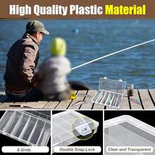 1/2/4 Pcs 6 Grids Tackle Box Organizer, Plastic Organizer Box, Compartment Storage Box, Small Items And Craft Organizer For Lure Bait Hooks Storage Screws Nail Pins