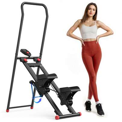MERACH Vertical Climbing Machine Workout Equipment, New Version Of Home Fitness Stair Step Machine, Sliding Machine Suitable For Full-Body Exercise , Compact And Foldable Climbing Machine, With Adjustable Stride Length, Adjustable Resistance  & Pedals, Suitable As A Family Gift