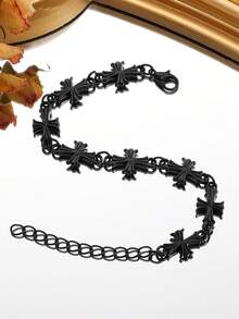 1 chiếc vòng tay nam phong cách cổ điển Punk Cross, thời trang mới chất lượng cao, quà tặng sinh nhật/đính hôn đa năng, thích hợp đeo hàng ngày - Màu Đen Súng - Xem 3