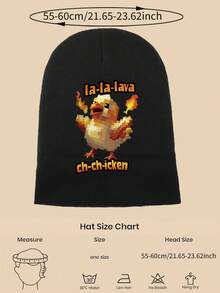 1pc "La-La-Lave Ch-Ch-Icken" Pixel Turkey Print Knit Beanie Hat, Multi-Color Options, Suitable For Outdoor Sports, Casual, Fishing, Parties, A Comfortable Commuting Warm Hat, Suitable For Cycling And Outdoor Activities In Cold Black Weather, Sports Accessory - A - View 3