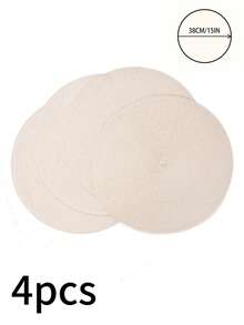 1/4/6/12 miếng lót đĩa tròn PP phong cách Bohemian, màu trơn, chống trượt, chịu nhiệt, hoàn hảo cho sử dụng hàng ngày, ngày lễ, họp mặt gia đình, tiệc Giáng sinh, bữa tối, bàn cà phê, trang trí nhà cửa, mọi mùa - Màu be - Xem 17