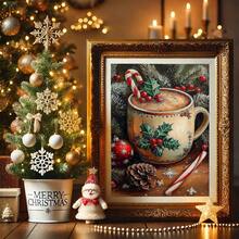 1 buc., Pictură suspendată pe pânză, Artă murală înrămată, Pictură vintage cu cană de cafea de Crăciun, Imprimeu pe pânză de Crăciun, Poster cald de sărbători, Decor de perete de Crăciun, Decor confortabil de iarnă, Decor festiv de Crăciun pentru casă, Decorațiuni de Crăciun, Postere de Crăciun, Decor de casă de Crăciun, Decorațiuni de Crăciun de iarnă, Decor cameră, Decor cămin, Decor baie, Decor dormitor, Decor bucătărie, Decor birou, Decor hol, Cadouri decorațiuni de Crăciun, Decor cafenea