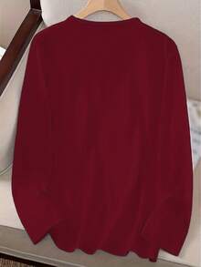 Sun And Moon Printed Women's Long Sleeve T-Shirt 2025 - Crimson-A - Xem 2