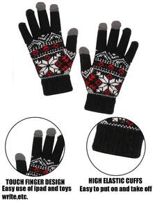 4pcs 5-10Y Baby Earless Hat, Fingerless Gloves & Scarf Set, Girls & Boys, Knitted Warm Winter Hat, Gloves & Scarf Set With Wool Lining For Toddlers, Kids Winter Hat, Gloves & Scarf Set, Girls Knitted Earless Hat With Pom Pom, Fingerless Gloves & Neck Warmer Set With Wool Lining - 4PCS - View 8