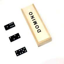 28pcs Wooden Domino Tile Set - Push-Pull Tabletop Game, Suitable For Outdoor Camping And Travel, Classic Black And White Dominoes With Storage Box, Outdoor Game | Classic Tabletop Game | Durable Wooden Structure, Fun Tabletop Game, Domino Tile Toy, Outdoor Camping Travel Game, Wooden Box Packaged Black Domino Tile Tabletop Game, Suitable For Family Entertainment And Party Games - Multicolor - View 9