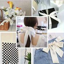 1 Roll 25 Yards White Christmas Satin Ribbon, Handmade Bow Craft, Wedding Christmas Decoration DIY, Card & Gift Wrapping