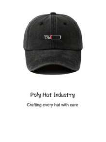 1pc Embroidered Baseball Cap, Unisex Adjustable Soft Top Sun Hat, Suitable For Cycling, Vacation, Travel, Streetwear