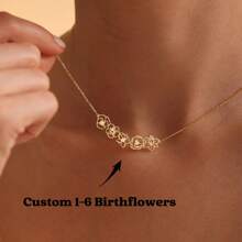 Customized 1-6 Years Old Birthday Flower Necklace, Birthday Flower Bouquet Necklace, Grandma Gift, Birthday Flower Jewelry, Birthday Flower Family Gift, Mother's Day Gift - Multicolor - View 2