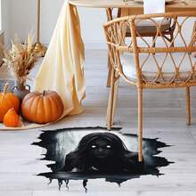 Halloween Wall Decals 2 Sheets Set Spooky Female Ghost PVC Peel And Stick Flat Halloween Wall Stickers - Black - View 5