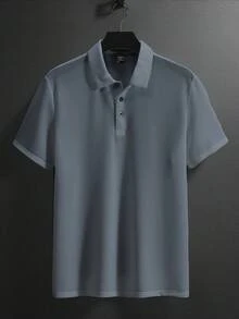 Camiseta de manga corta de malla de hielo para hombre, nuevo polo informal. - Gris - Ver 3
