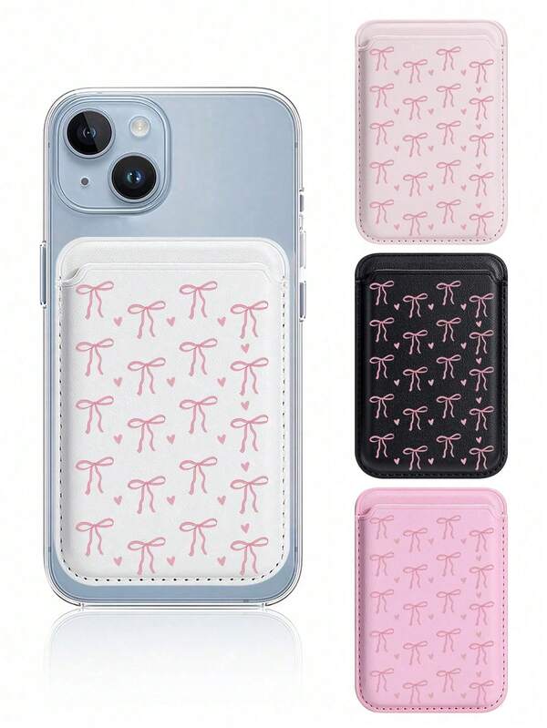 Elegant & Cute Bowknot Self-Adhesive Card Holder, Card Pouch, Bank Card, Credit Card Organizer, Suitable For IPhone 12, 13, 14, 15, 16