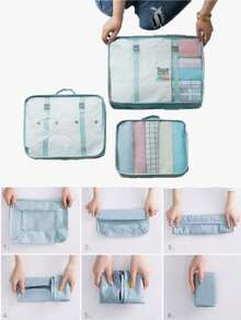 1-3pcs Set Packing Cubes Packing CubesTravel Storage Bag Foldable Luggage Packing Organizers Luggage Organizer Bags Set For Travel Accessories Clothes Storage Bag For Man & Women Travel Organizer For Clothes Luggage Storage Bag Set Packaging Bag For Cruise Holiday Beach Vacation Stuff Summer Travel Essentials For Ladies Woman Suitcase Underwear Bag Room Decor