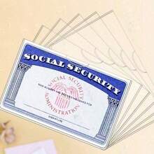 10pcs Misaligned Transparent Card Cover | Easy Card Insertion And Retrieval, Practical Protective Cover For ID Cards And Identification Documents - Blue and White - View 6