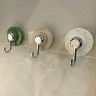 1 pieza Gancho giratorio con ventosa, soporte sin clavos de uso pesado y sin rastro para el hogar, baño, cocina, inodoro, gancho de plástico giratorio